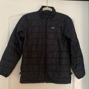 Kids, black Patagonia jacket